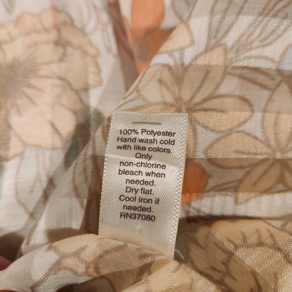 C Established 1946 Womens Sheer Cream Floral Open Front Kimono Cover Up One Size - Picture 6 of 8